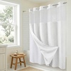 image:imageAmericanflat 71x74 Pink Ombre Shower Curtain  WaterResistant Long Shower Curtain with Durable Metal Grommets and 12 Hooks  100 PolyesterWhite