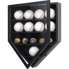 image:imageAmericanflat 378x43 Baseball Bat Display Case  Black  Lockable with key polished plexiglass front custom cutouts hold a bat and ball mounts vertically or horizontallyBlack  Baseball Display Case