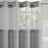 image:imageAmericanflat 71x74 Pink Ombre Shower Curtain  WaterResistant Long Shower Curtain with Durable Metal Grommets and 12 Hooks  100 PolyesterLight Grey