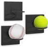 image:imageAmericanflat Baseball Display 3Pack  Black  Set of 3 wall mounts with metal rings and builtin keyholes holds baseballs softballs or tennis ballsBaseball Display for Wall