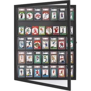 image:imageAmericanflat 24x31 Baseball Card Display Case  Black  Holds up to 35 cards lockable Polished plexiglass front wall mounted displayBlack