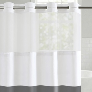 image:imageAmericanflat 71x74 Boho Shower Curtain  WaterResistant Long Shower Curtain with Durable Metal Grommets and 12 Hooks  100 Polyester  Black Mustard Yellow Terracotta and BeigeGrey