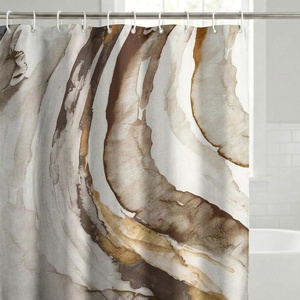image:imageAmericanflat 71x74 Boho Shower Curtain  WaterResistant Long Shower Curtain with Durable Metal Grommets and 12 Hooks  100 Polyester  Black Mustard Yellow Terracotta and BeigeNeutral