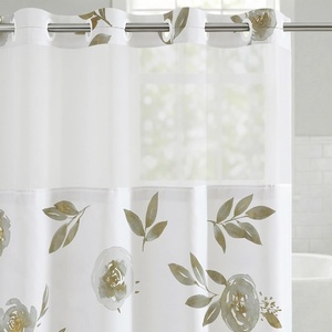 image:imageAmericanflat 71x74 Boho Shower Curtain  WaterResistant Long Shower Curtain with Durable Metal Grommets and 12 Hooks  100 Polyester  Black Mustard Yellow Terracotta and BeigeTaupe