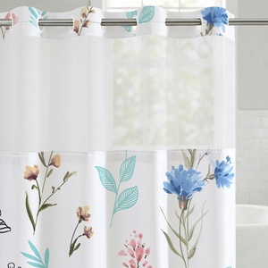 image:imageAmericanflat 71x74 Boho Shower Curtain  WaterResistant Long Shower Curtain with Durable Metal Grommets and 12 Hooks  100 Polyester  Black Mustard Yellow Terracotta and BeigeBlue  Pink