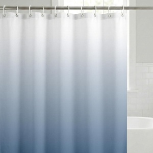 image:imageAmericanflat 71x74 Light Blue Ombre Shower Curtain  WaterResistant Long Shower Curtain with Durable Grommets and 12 Hooks  100 PolyesterLight Blue Ombre
