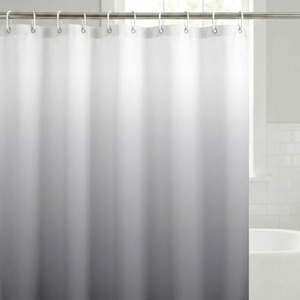 image:imageAmericanflat 71x74 Light Blue Ombre Shower Curtain  WaterResistant Long Shower Curtain with Durable Grommets and 12 Hooks  100 PolyesterLight Grey Ombre