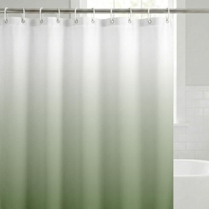 image:imageAmericanflat 71x74 Light Blue Ombre Shower Curtain  WaterResistant Long Shower Curtain with Durable Grommets and 12 Hooks  100 PolyesterSage Green Ombre