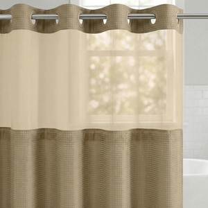 image:imageAmericanflat 71x74 Pink Ombre Shower Curtain  WaterResistant Long Shower Curtain with Durable Metal Grommets and 12 Hooks  100 PolyesterDark Khaki