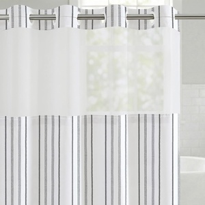 image:imageAmericanflat 71x74 Pink Ombre Shower Curtain  WaterResistant Long Shower Curtain with Durable Metal Grommets and 12 Hooks  100 PolyesterGrey  White