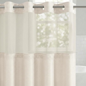 image:imageAmericanflat 71x74 Pink Ombre Shower Curtain  WaterResistant Long Shower Curtain with Durable Metal Grommets and 12 Hooks  100 PolyesterIvory