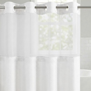 image:imageAmericanflat 71x74 Pink Ombre Shower Curtain  WaterResistant Long Shower Curtain with Durable Metal Grommets and 12 Hooks  100 PolyesterWhite