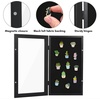 image:imageAmericanflat 14x18 Pin Display Case  Black  Polished plexiglass front felt backing secure frontopening door hanging hardware for pins medals and keepsakesBlack