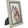image:imageAmericanflat 4x6 Vintage Picture Frame  Silver  Ornate beaded accents Shatterresistant glass wall or tabletop display with included easel sawtooth hangers included