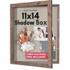 image:imageAmericanflat 8x10 Shadow Box Frame  Engineered Wood  Black  Shatterresistant glass 14 inch interior depth hangs vertical or horizontal displays keepsakes medals and memorabiliaRustic Brown