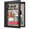 image:imageAmericanflat 8x10 Shadow Box Frame  Engineered Wood  Black  Shatterresistant glass 14 inch interior depth hangs vertical or horizontal displays keepsakes medals and memorabiliaBlack