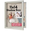 image:imageAmericanflat 8x10 Shadow Box Frame  Engineered Wood  Black  Shatterresistant glass 14 inch interior depth hangs vertical or horizontal displays keepsakes medals and memorabiliaGrey Wood