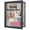 image:imageAmericanflat 8x10 Shadow Box Frame  Engineered Wood  Black  Shatterresistant glass 14 inch interior depth hangs vertical or horizontal displays keepsakes medals and memorabiliaBlack