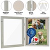 image:imageAmericanflat 8x10 Shadow Box Frame  Engineered Wood  Black  Shatterresistant glass 14 inch interior depth hangs vertical or horizontal displays keepsakes medals and memorabiliaGrey Wood