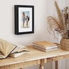 image:imageAmericanflat 8x10 Shadow Box Frame with ShatterResistant Glass  Silhouette Collection  Large Shadow Box Display Case for Tabletop and Wall Display  White with Soft Felt Back  Shatterresistant glass 15 inch interior depth hangs vertical or horizontal displays keepsakes medals and memorabiliaBlack