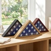 image:imageAmericanflat Large Flag Display Case for Folded 5x95 Burial Flags  Engineered Wood Display Box for Wall or Tabletop  Silhouette Collection  Barn WoodBlack