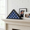 image:imageAmericanflat Large Flag Display Case for Folded 5x95 Burial Flags  Engineered Wood Display Box for Wall or Tabletop  Silhouette Collection  Barn WoodBlack