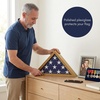 image:imageAmericanflat Large Flag Display Case for Folded 5x95 Burial Flags  Engineered Wood Display Box for Wall or Tabletop  Silhouette Collection  Barn WoodBarn Wood