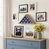 image:imageAmericanflat Large Flag Display Case for Folded 5x95 Burial Flags  Engineered Wood Display Box for Wall or Tabletop  Silhouette Collection  Barn WoodBarn Wood