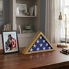 image:imageAmericanflat Large Flag Display Case for Folded 5x95 Burial Flags  Engineered Wood Display Box for Wall or Tabletop  Silhouette Collection  Barn WoodBarn Wood
