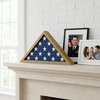 image:imageAmericanflat Large Flag Display Case for Folded 5x95 Burial Flags  Engineered Wood Display Box for Wall or Tabletop  Silhouette Collection  Barn WoodBarn Wood
