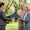 image:imageAmericanflat Large Flag Display Case for Folded 5x95 Burial Flags  Engineered Wood Display Box for Wall or Tabletop  Silhouette Collection  Barn WoodBlack