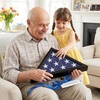 image:imageAmericanflat Large Flag Display Case for Folded 5x95 Burial Flags  Engineered Wood Display Box for Wall or Tabletop  Silhouette Collection  Barn WoodBlack