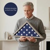 image:imageAmericanflat Large Flag Display Case for Folded 5x95 Burial Flags  Engineered Wood Display Box for Wall or Tabletop  Silhouette Collection  Barn WoodDriftwood