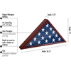 image:imageAmericanflat Large Flag Display Case for Folded 5x95 Burial Flags  Engineered Wood Display Box for Wall or Tabletop  Silhouette Collection  Barn WoodMahogany