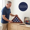 image:imageAmericanflat Large Flag Display Case for Folded 5x95 Burial Flags  Engineered Wood Display Box for Wall or Tabletop  Silhouette Collection  Barn WoodMahogany