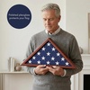 image:imageAmericanflat Large Flag Display Case for Folded 5x95 Burial Flags  Engineered Wood Display Box for Wall or Tabletop  Silhouette Collection  Barn WoodMahogany