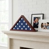 image:imageAmericanflat Large Flag Display Case for Folded 5x95 Burial Flags  Engineered Wood Display Box for Wall or Tabletop  Silhouette Collection  Barn WoodMahogany