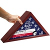image:imageAmericanflat Large Flag Display Case for Folded 5x95 Burial Flags  Engineered Wood Display Box for Wall or Tabletop  Silhouette Collection  Barn WoodMahogany