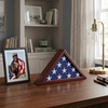 image:imageAmericanflat Large Flag Display Case for Folded 5x95 Burial Flags  Engineered Wood Display Box for Wall or Tabletop  Silhouette Collection  Barn WoodMahogany