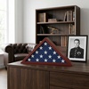 image:imageAmericanflat Large Flag Display Case for Folded 5x95 Burial Flags  Engineered Wood Display Box for Wall or Tabletop  Silhouette Collection  Barn WoodMahogany
