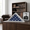 image:imageAmericanflat Large Flag Display Case for Folded 5x95 Burial Flags  Engineered Wood Display Box for Wall or Tabletop  Silhouette Collection  Barn WoodWhite