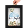 image:imageAmericanflat 5x7 Rainy Day Shadow Box Frame with Polished CrystalClear Glass  Money Saver Shadow Box with Slot On Top for Wall Display  Black Frame Ideal for Vacation Wedding or Adult Piggy BankBlack