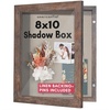 image:imageAmericanflat 8x10 Shadow Box Frame  Engineered Wood  Black  Shatterresistant glass 14 inch interior depth hangs vertical or horizontal displays keepsakes medals and memorabiliaRustic Brown