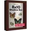 image:imageAmericanflat 8x10 Shadow Box Frame  Engineered Wood  Black  Shatterresistant glass 14 inch interior depth hangs vertical or horizontal displays keepsakes medals and memorabiliaMahogany