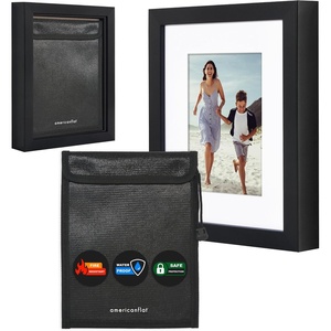 image:imageAmericanflat 8x10 Shadow Box Frame with ShatterResistant Glass  Silhouette Collection  Large Shadow Box Display Case for Tabletop and Wall Display  White with Soft Felt Back  Shatterresistant glass 15 inch interior depth hangs vertical or horizontal displays keepsakes medals and memorabiliaBlack