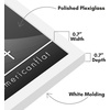 image:imageAmericanflat 18x24 Poster Frame  Slim Molding  White  Polished plexiglass front hangs vertical or horizontal sawtooth hangers included secure turntab backing18X24