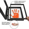 image:imageAmericanflat Family Handprint Kit with Polished Plexiglass  8x10 Frame with Five Panels for DIY Prints  Includes Washable Paint Brushes and Marker  Keepsake Frame for Wall Display  BlackFamily Handprints Kit  4 Openings