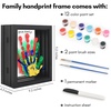 image:imageAmericanflat Family Handprint Kit with Polished Plexiglass  8x10 Frame with Five Panels for DIY Prints  Includes Washable Paint Brushes and Marker  Keepsake Frame for Wall Display  BlackFamily Handprints Kit  4 Openings