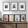 image:imageAmericanflat Family Handprint Kit with Polished Plexiglass  8x10 Frame with Five Panels for DIY Prints  Includes Washable Paint Brushes and Marker  Keepsake Frame for Wall Display  BlackFamily Handprints Kit  4 Openings