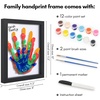 image:imageAmericanflat Family Handprint Kit with Polished Plexiglass  8x10 Frame with Five Panels for DIY Prints  Includes Washable Paint Brushes and Marker  Keepsake Frame for Wall Display  BlackFamily Handprints Kit